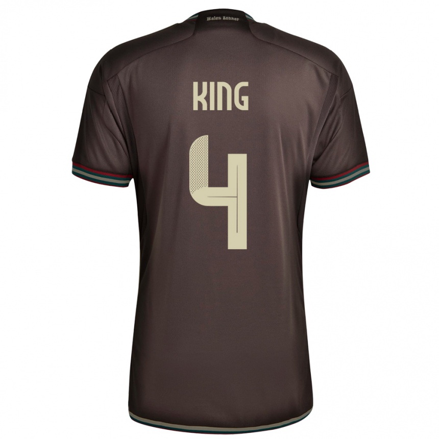 Kids Football Jamaica Richard King #4 Night Brown Away Jersey 24-26 T-Shirt Uk