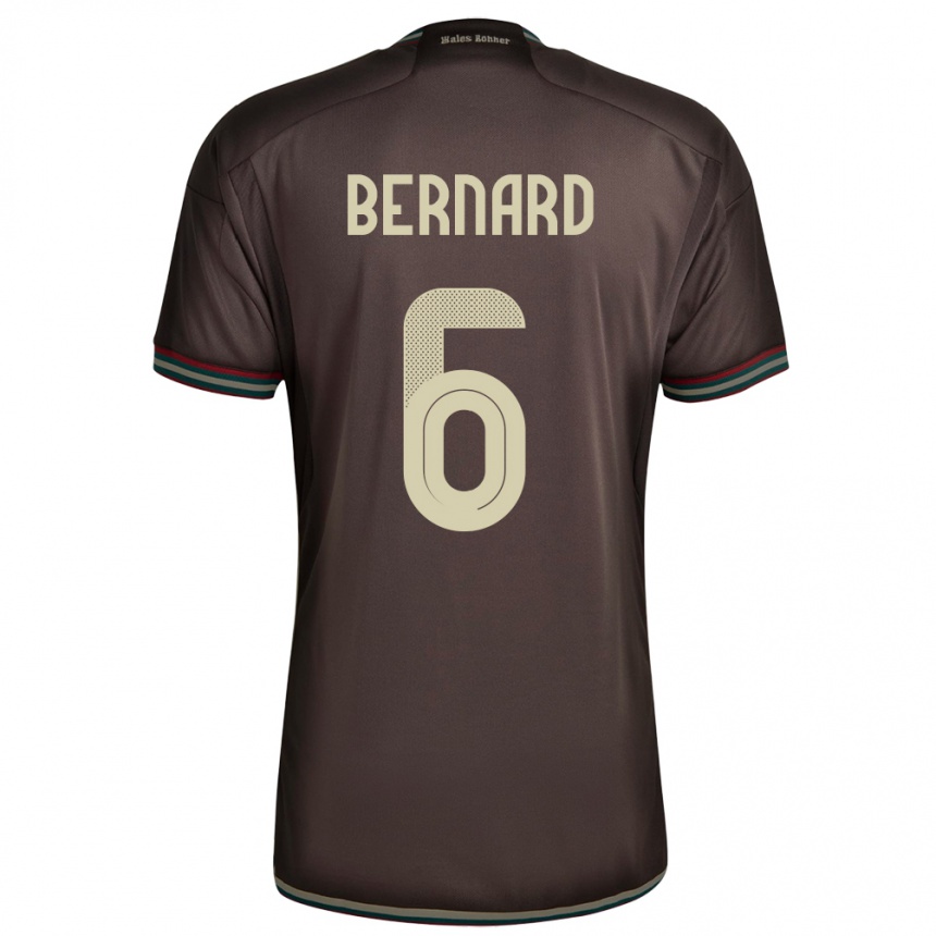 Kids Football Jamaica Di'shon Bernard #6 Night Brown Away Jersey 24-26 T-Shirt Uk