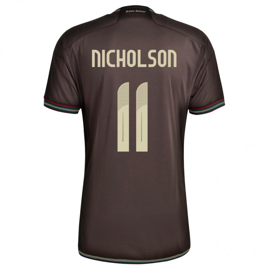 Kids Football Jamaica Shamar Nicholson #11 Night Brown Away Jersey 24-26 T-Shirt Uk