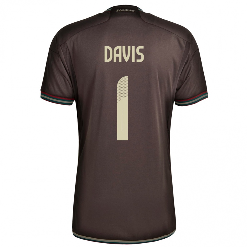 Kids Football Jamaica Shaquan Davis #1 Night Brown Away Jersey 24-26 T-Shirt Uk