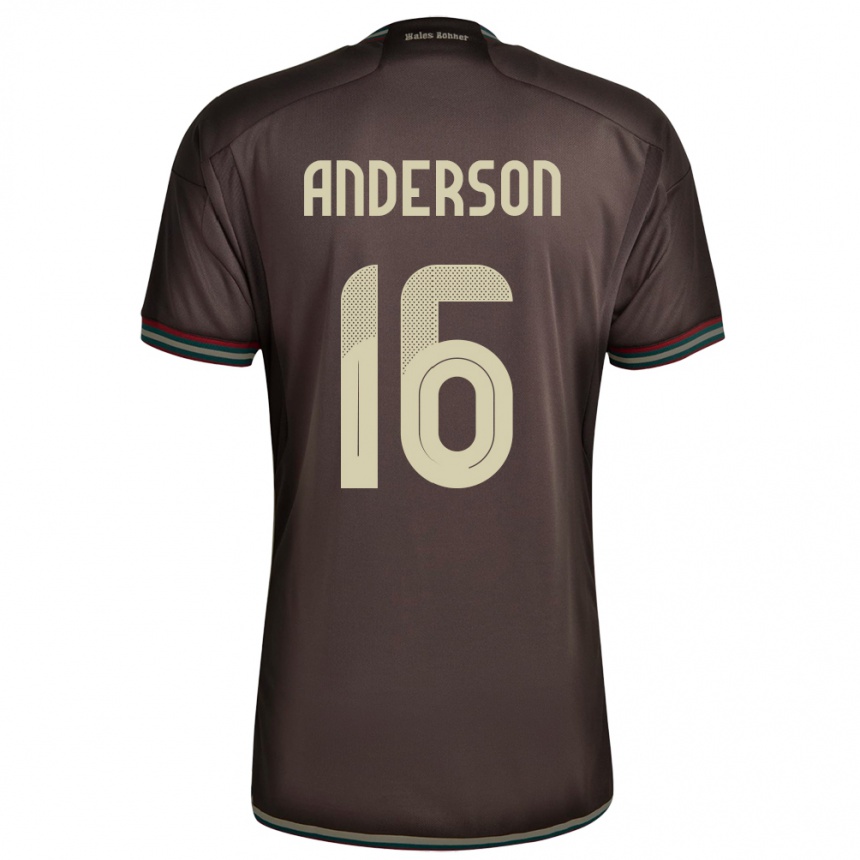 Kids Football Jamaica Karoy Anderson #16 Night Brown Away Jersey 24-26 T-Shirt Uk