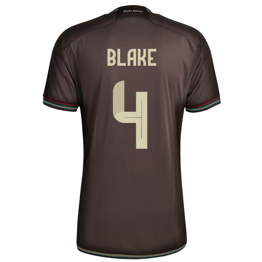 Kids Football Jamaica Romain Blake #4 Night Brown Away Jersey 24-26 T-Shirt Uk