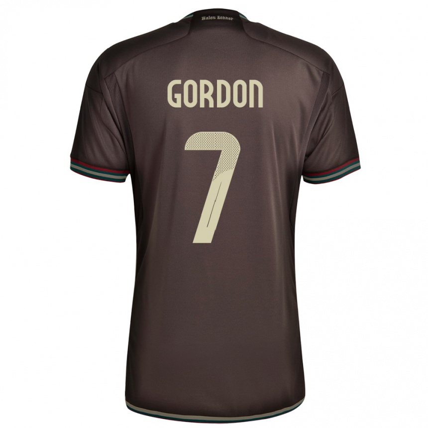 Kids Football Jamaica Robino Gordon #7 Night Brown Away Jersey 24-26 T-Shirt Uk