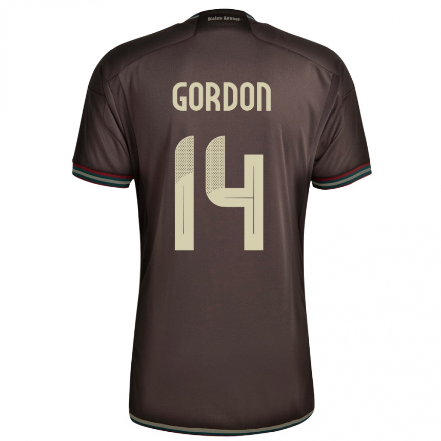 Kids Football Jamaica Ashton Gordon #14 Night Brown Away Jersey 24-26 T-Shirt Uk