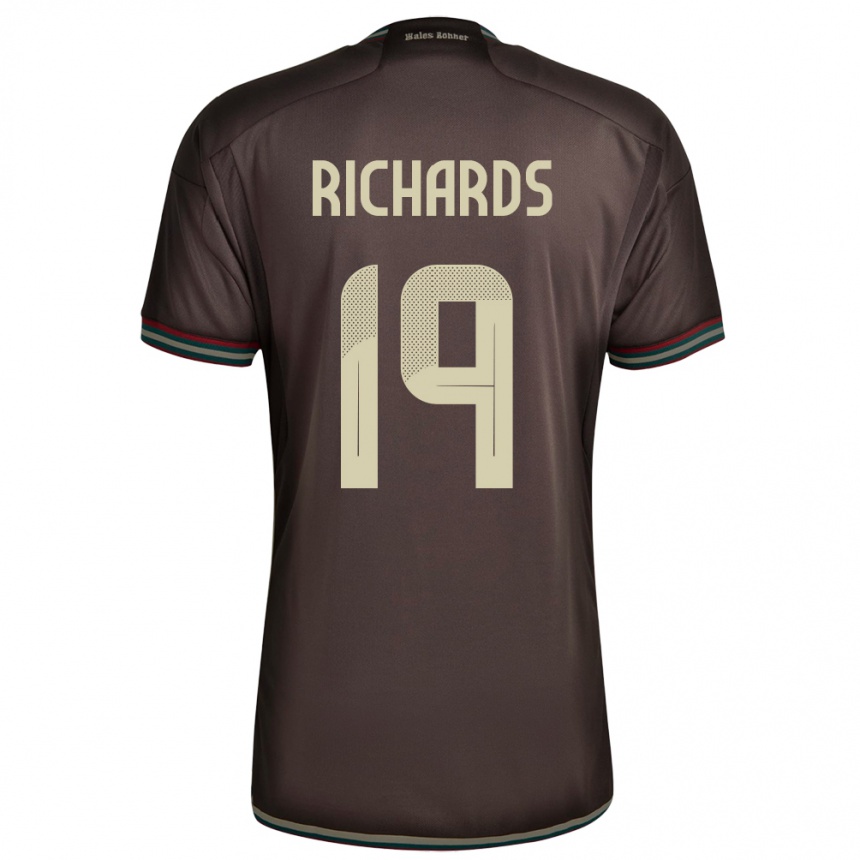 Kids Football Jamaica Davia Richards #19 Night Brown Away Jersey 24-26 T-Shirt Uk