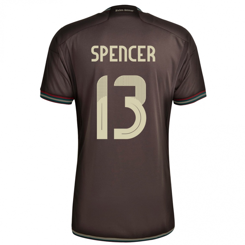 Kids Football Jamaica Rebecca Spencer #13 Night Brown Away Jersey 24-26 T-Shirt Uk