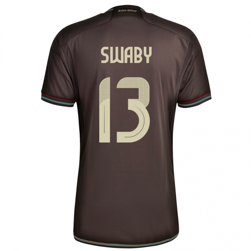 Kids Football Jamaica Allyson Swaby #13 Night Brown Away Jersey 24-26 T-Shirt Uk