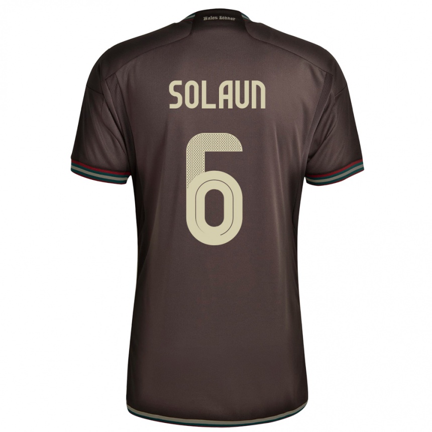 Kids Football Jamaica Havana Solaun #6 Night Brown Away Jersey 24-26 T-Shirt Uk