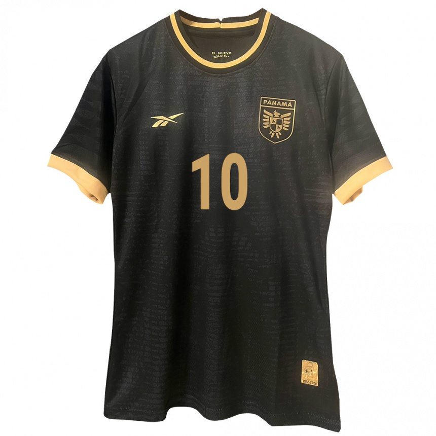 Kids Football Panama Ovidio Lopez #10 Black Away Jersey 24-26 T-Shirt Uk