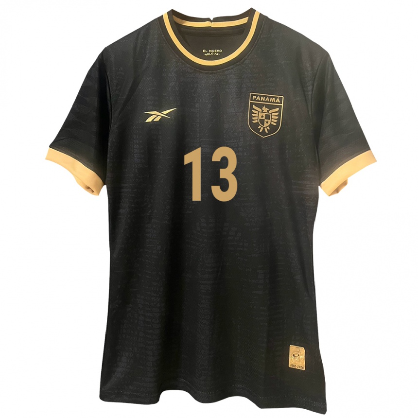 Kids Football Panama Érick Díaz #13 Black Away Jersey 24-26 T-Shirt Uk