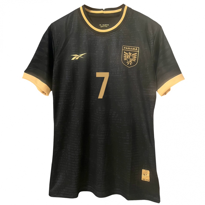 Kids Football Panama Emily Cedeño #7 Black Away Jersey 24-26 T-Shirt Uk