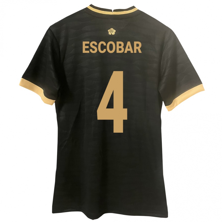 Kids Football Panama Fidel Escobar #4 Black Away Jersey 24-26 T-Shirt Uk