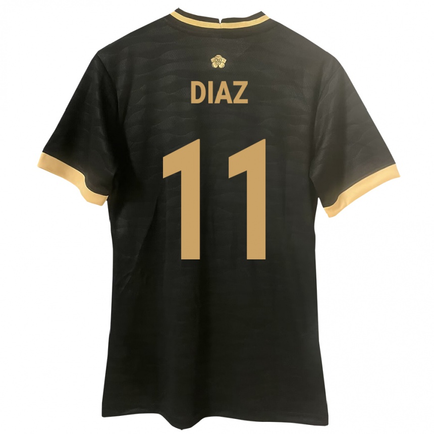 Kids Football Panama Ismael Díaz #11 Black Away Jersey 24-26 T-Shirt Uk