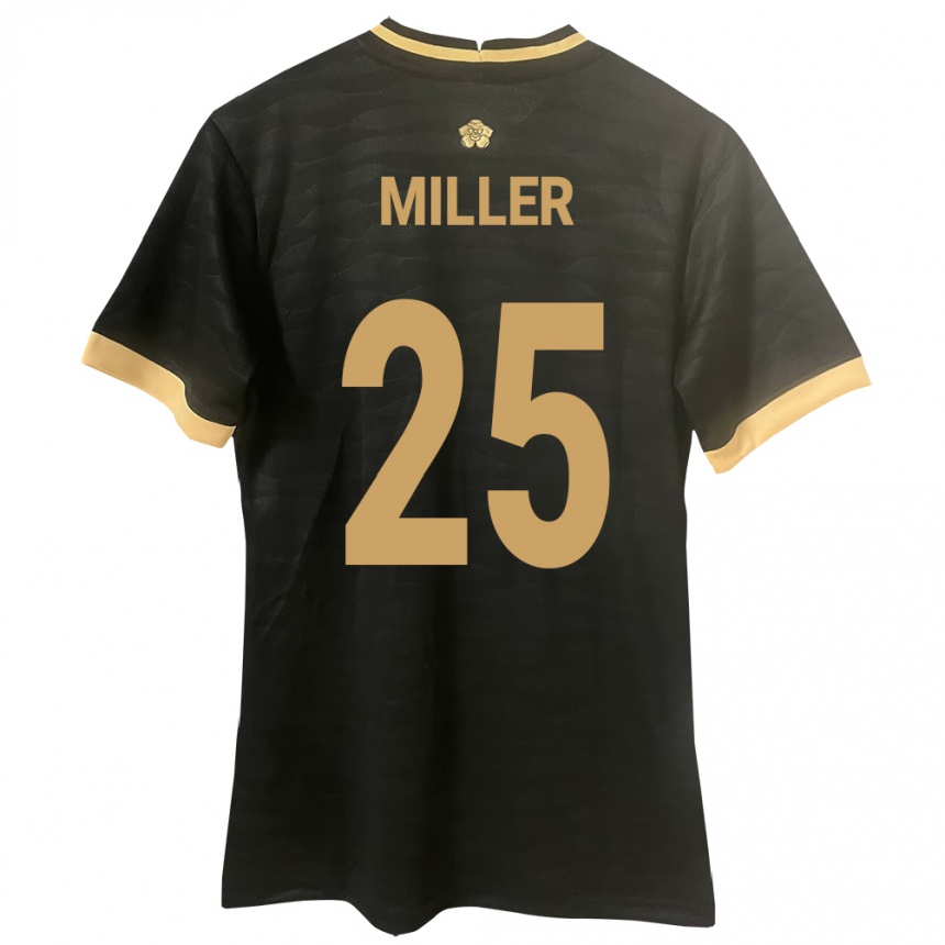 Kids Football Panama Roderick Miller #25 Black Away Jersey 24-26 T-Shirt Uk