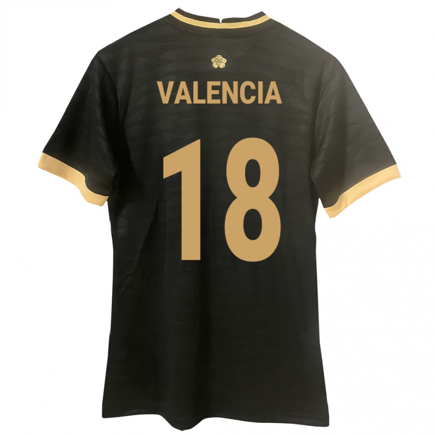 Kids Football Panama Omar Valencia #18 Black Away Jersey 24-26 T-Shirt Uk