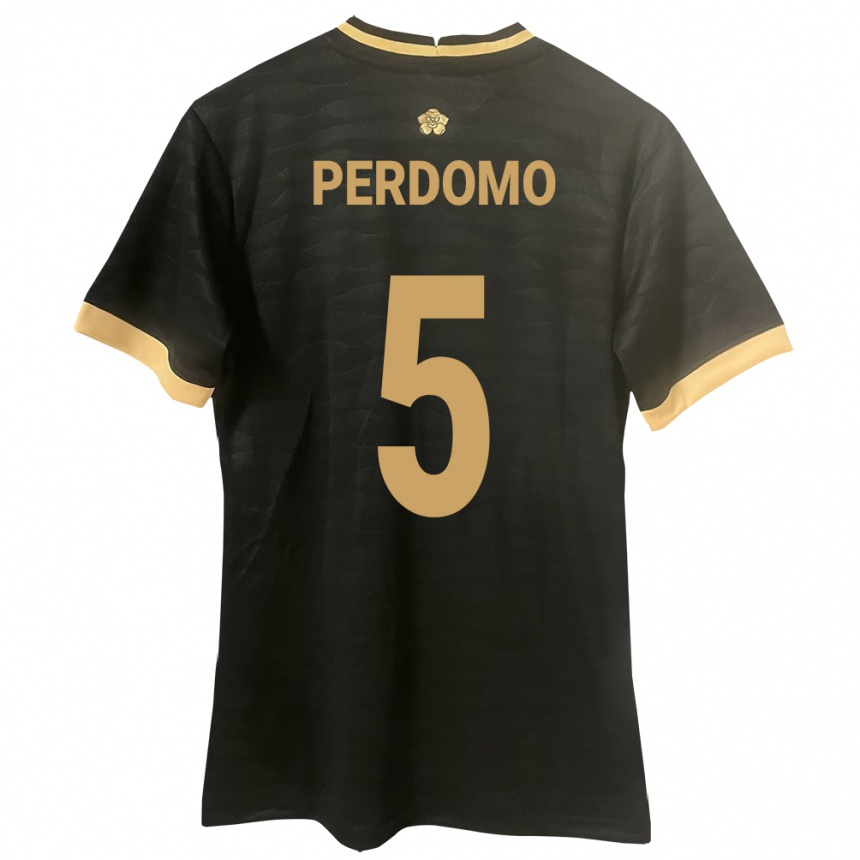 Kids Football Panama Reyniel Perdomo #5 Black Away Jersey 24-26 T-Shirt Uk