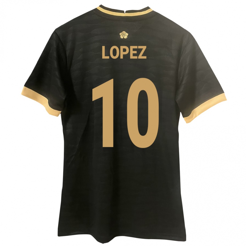 Kids Football Panama Ovidio Lopez #10 Black Away Jersey 24-26 T-Shirt Uk