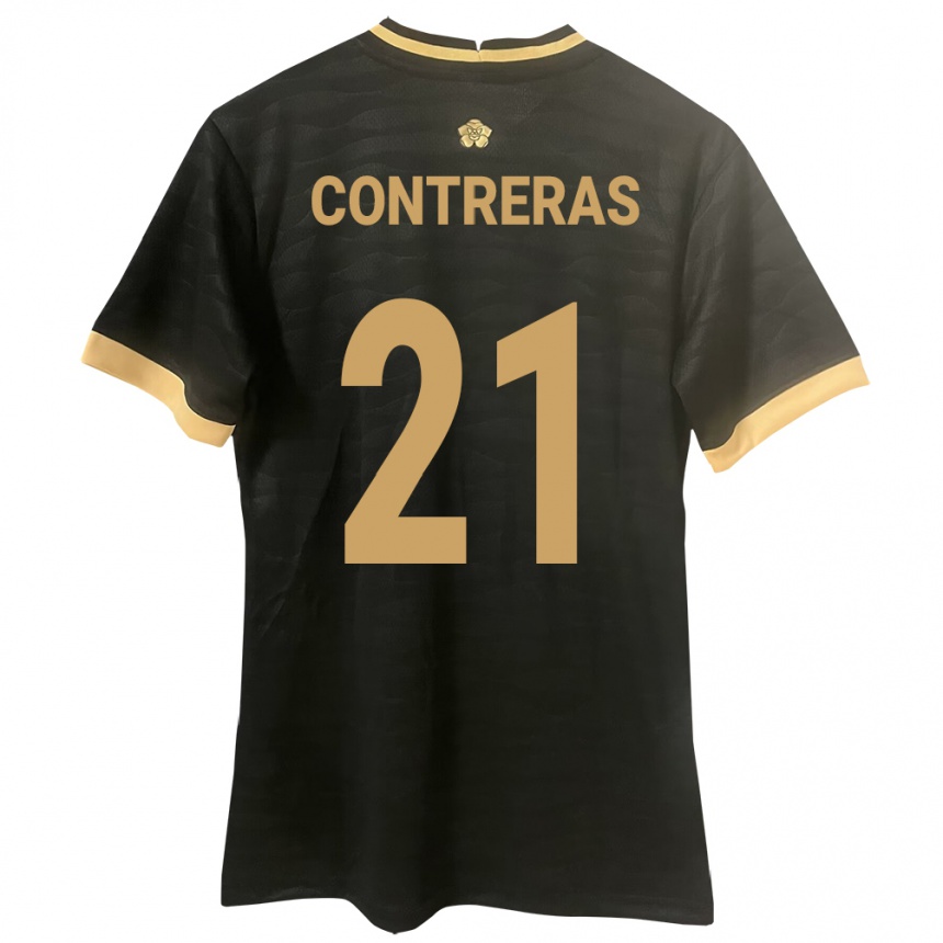 Kids Football Panama Davis Contreras #21 Black Away Jersey 24-26 T-Shirt Uk