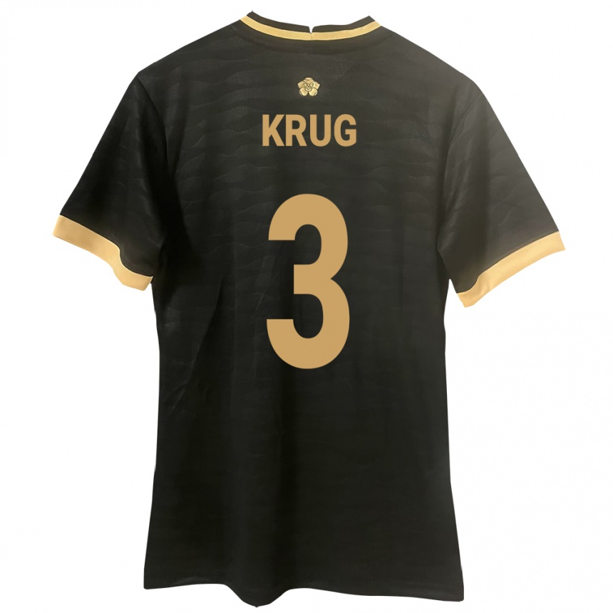 Kids Football Panama Martín Krug #3 Black Away Jersey 24-26 T-Shirt Uk