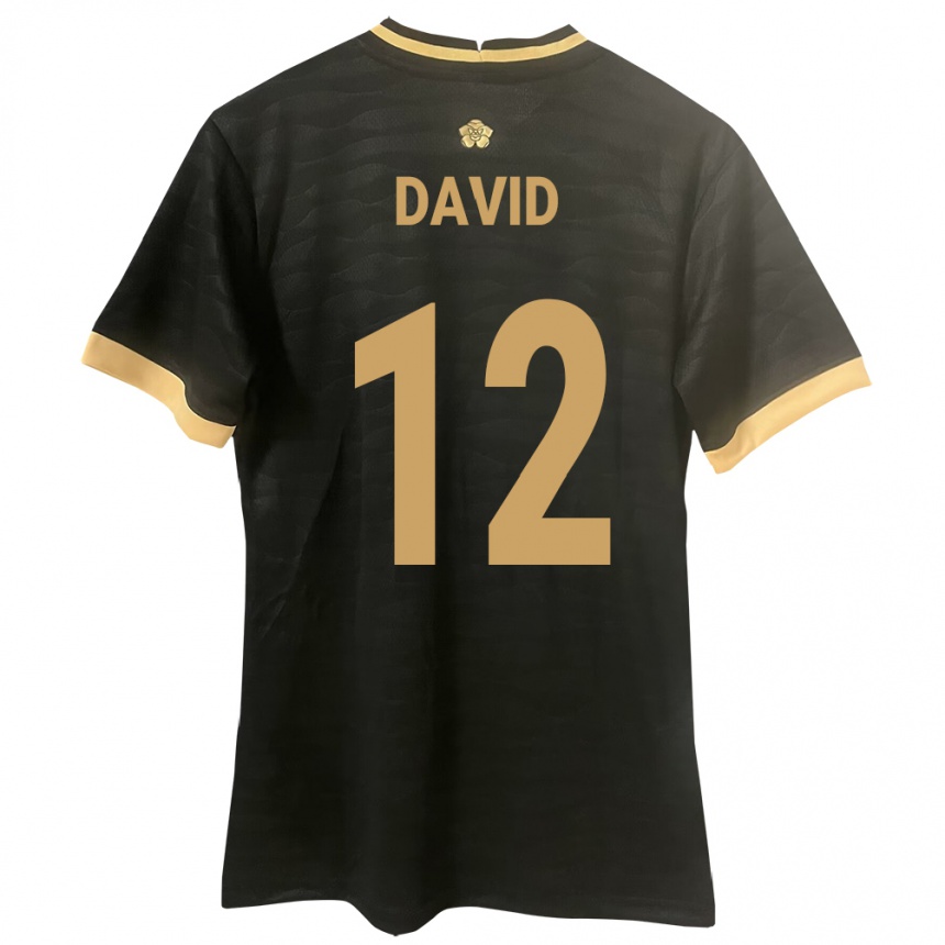 Kids Football Panama Said David #12 Black Away Jersey 24-26 T-Shirt Uk