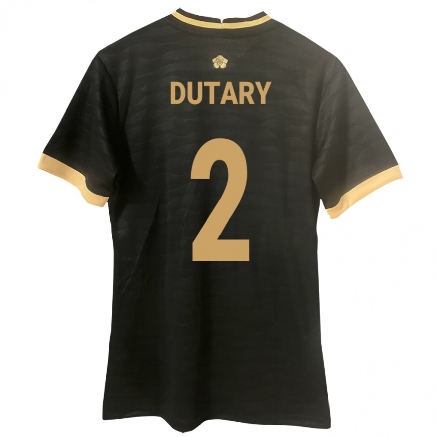 Kids Football Panama Claudia Dutary #2 Black Away Jersey 24-26 T-Shirt Uk