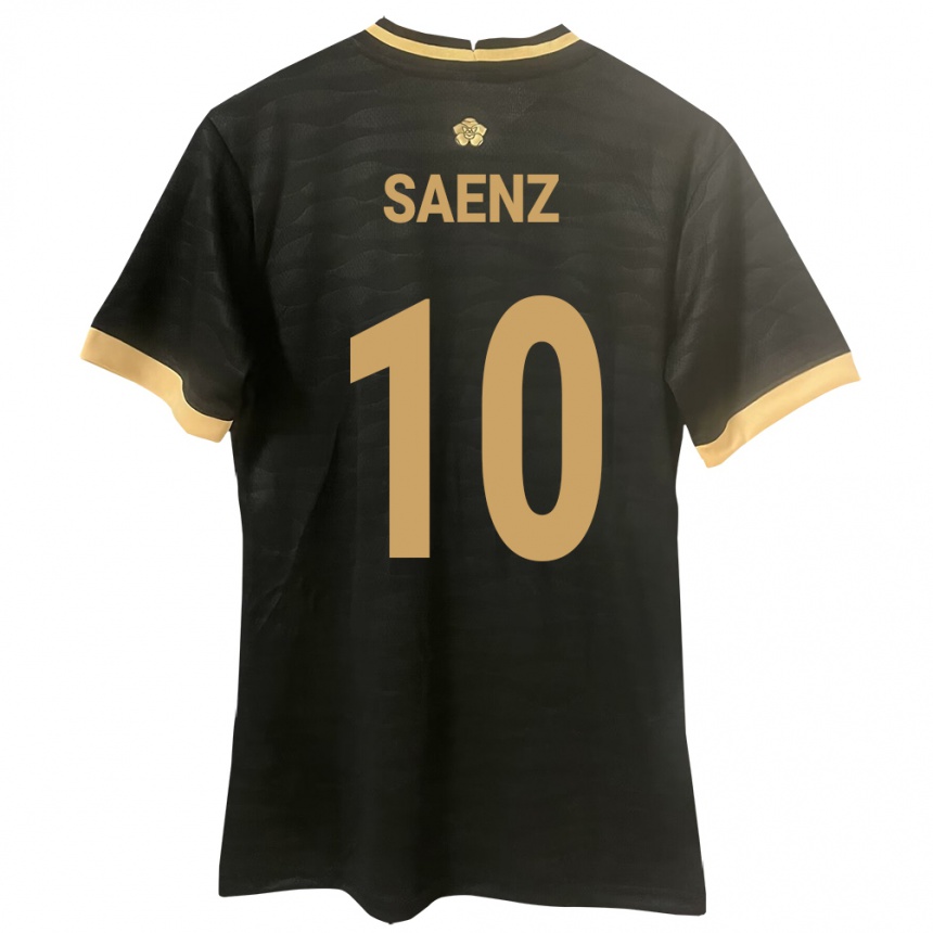 Kids Football Panama Gloria Sáenz #10 Black Away Jersey 24-26 T-Shirt Uk