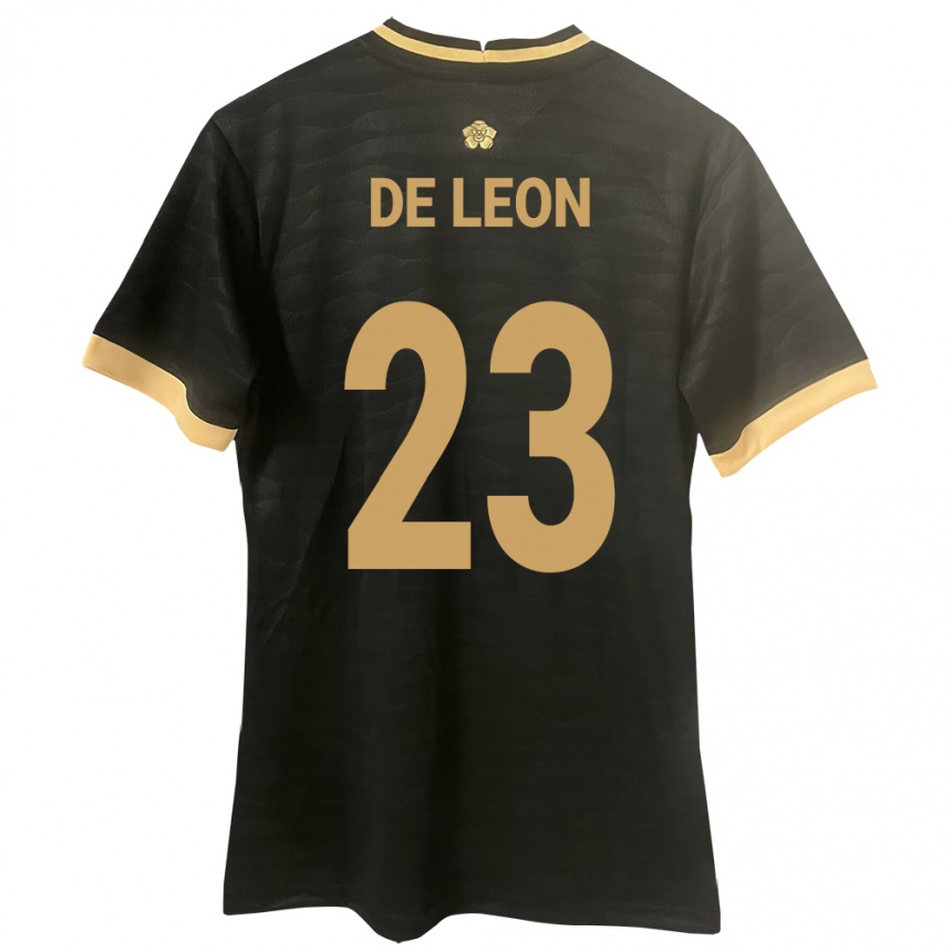 Kids Football Panama Yerenis De León #23 Black Away Jersey 24-26 T-Shirt Uk