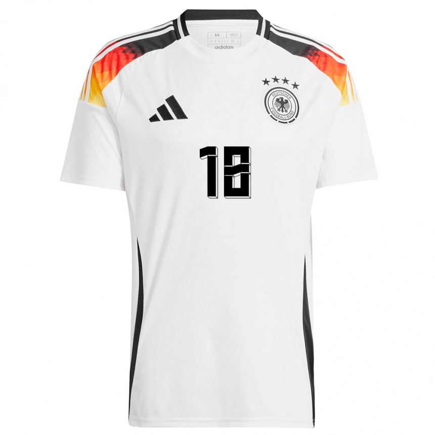 Men Football Germany Jamie Leweling #18 White Home Jersey 24-26 T-Shirt Uk