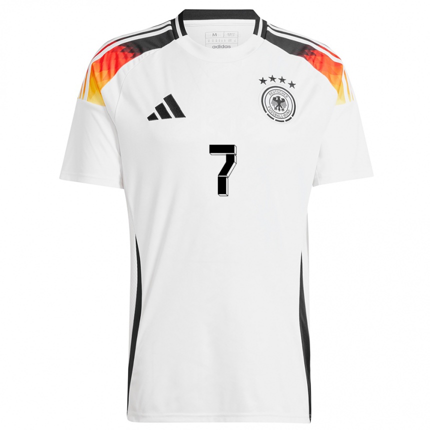 Men Football Germany Kai Havertz #7 White Home Jersey 24-26 T-Shirt Uk