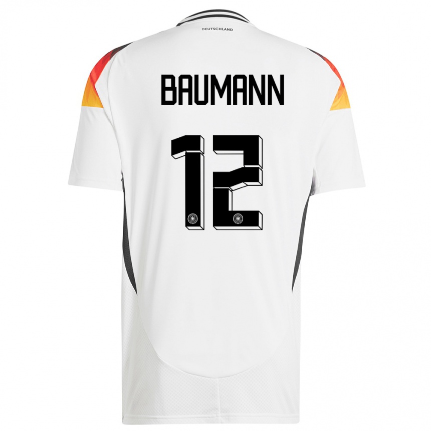 Men Football Germany Oliver Baumann #12 White Home Jersey 24-26 T-Shirt Uk