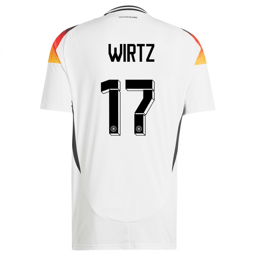 Men Football Germany Florian Wirtz #17 White Home Jersey 24-26 T-Shirt Uk