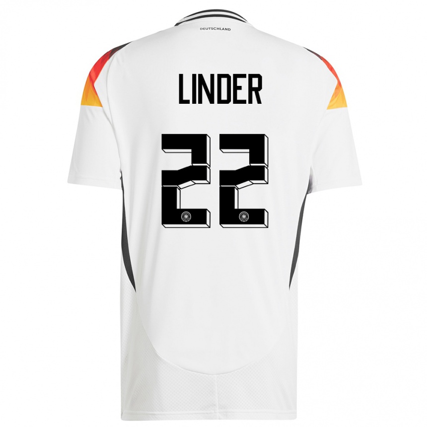 Men Football Germany Sarai Linder #22 White Home Jersey 24-26 T-Shirt Uk