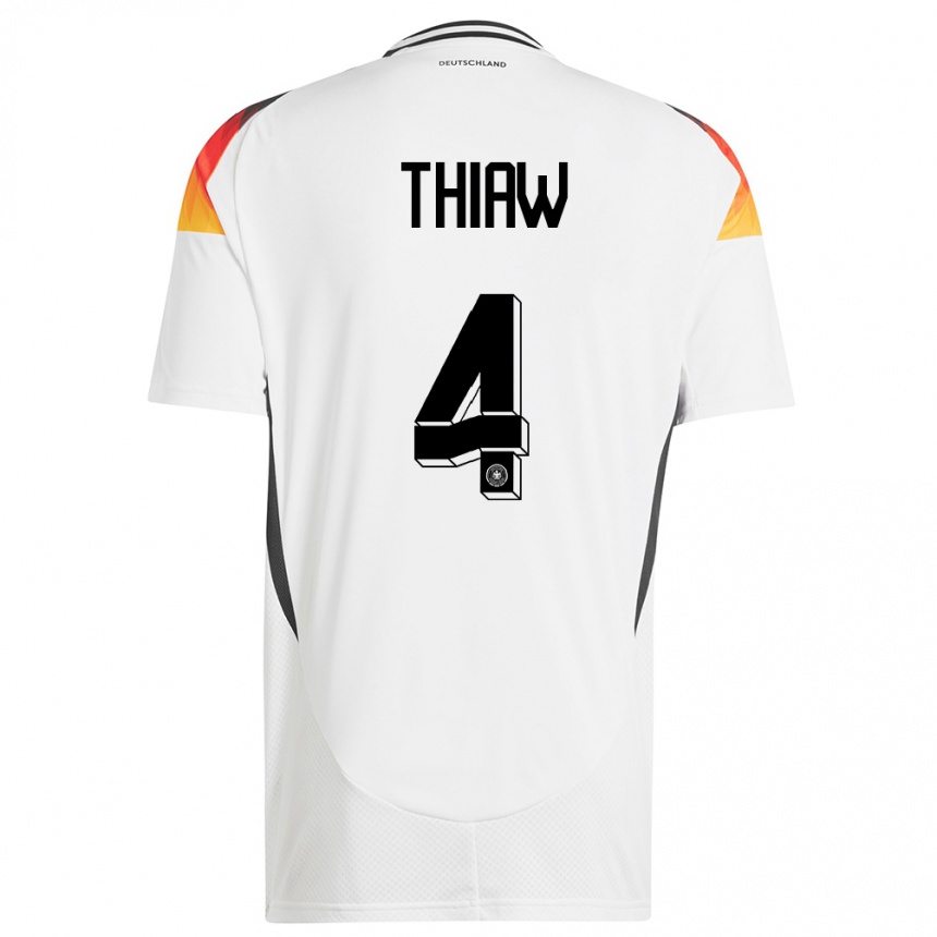 Men Football Germany Malick Thiaw #4 White Home Jersey 24-26 T-Shirt Uk