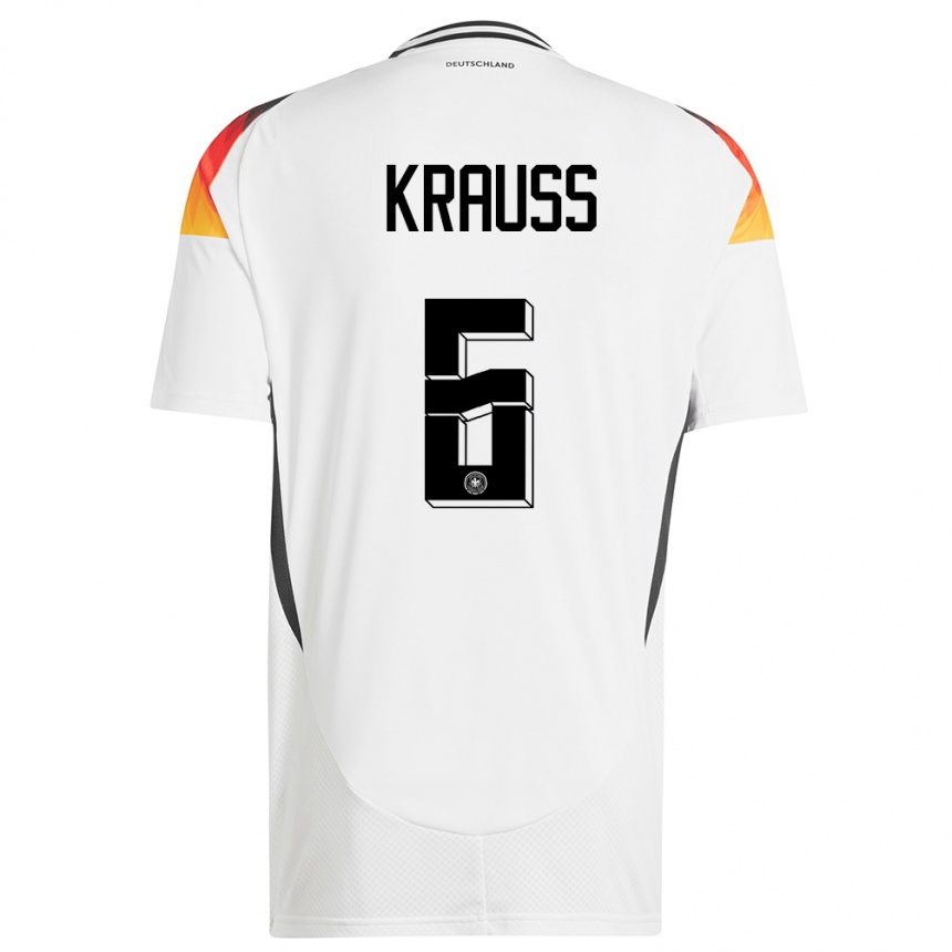 Men Football Germany Tom Kraub #6 White Home Jersey 24-26 T-Shirt Uk