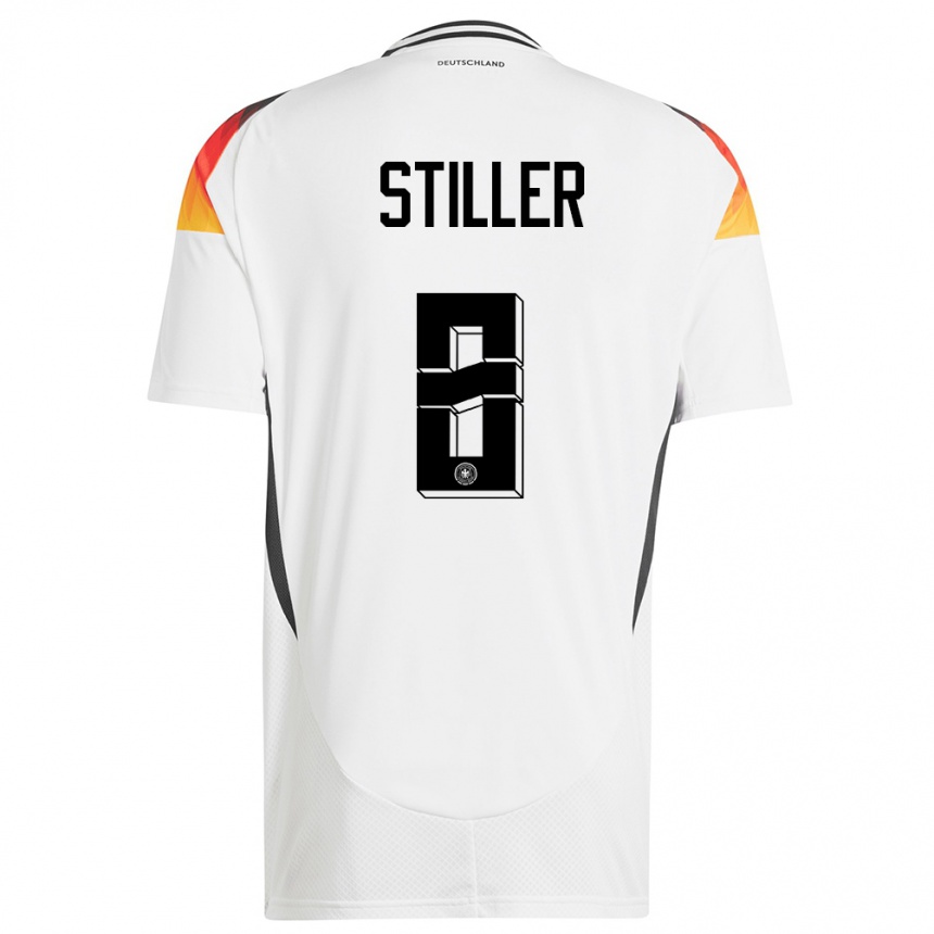 Men Football Germany Angelo Stiller #8 White Home Jersey 24-26 T-Shirt Uk