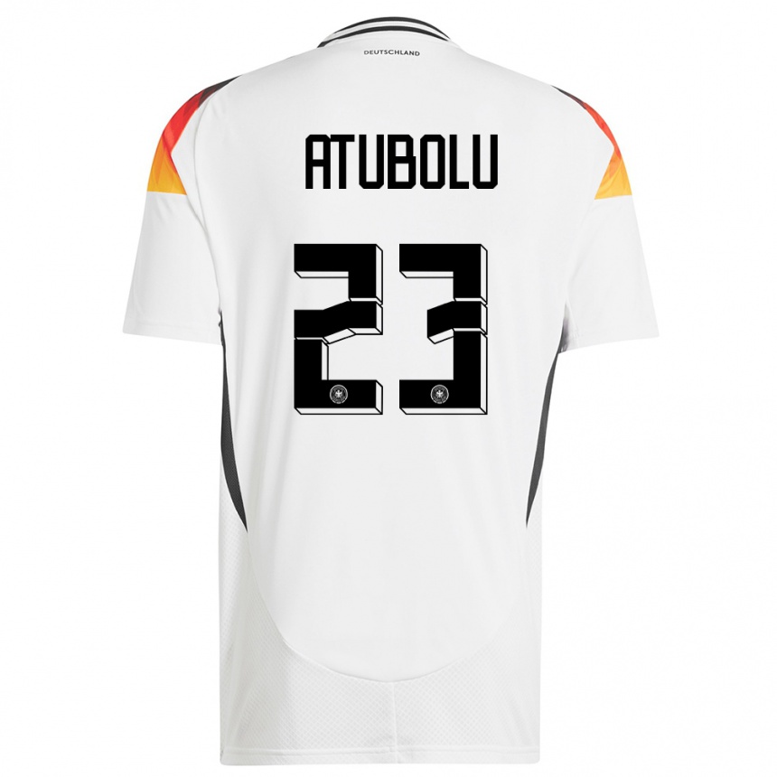 Men Football Germany Noah Atubolu #23 White Home Jersey 24-26 T-Shirt Uk