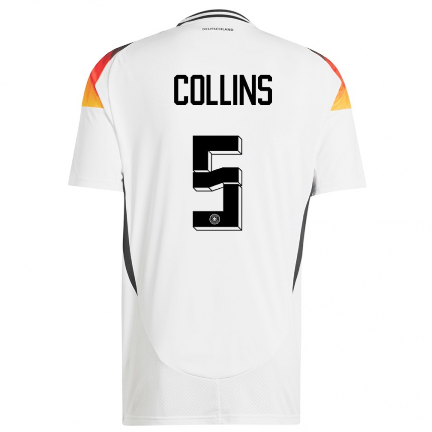 Men Football Germany Nnamdi Collins #5 White Home Jersey 24-26 T-Shirt Uk