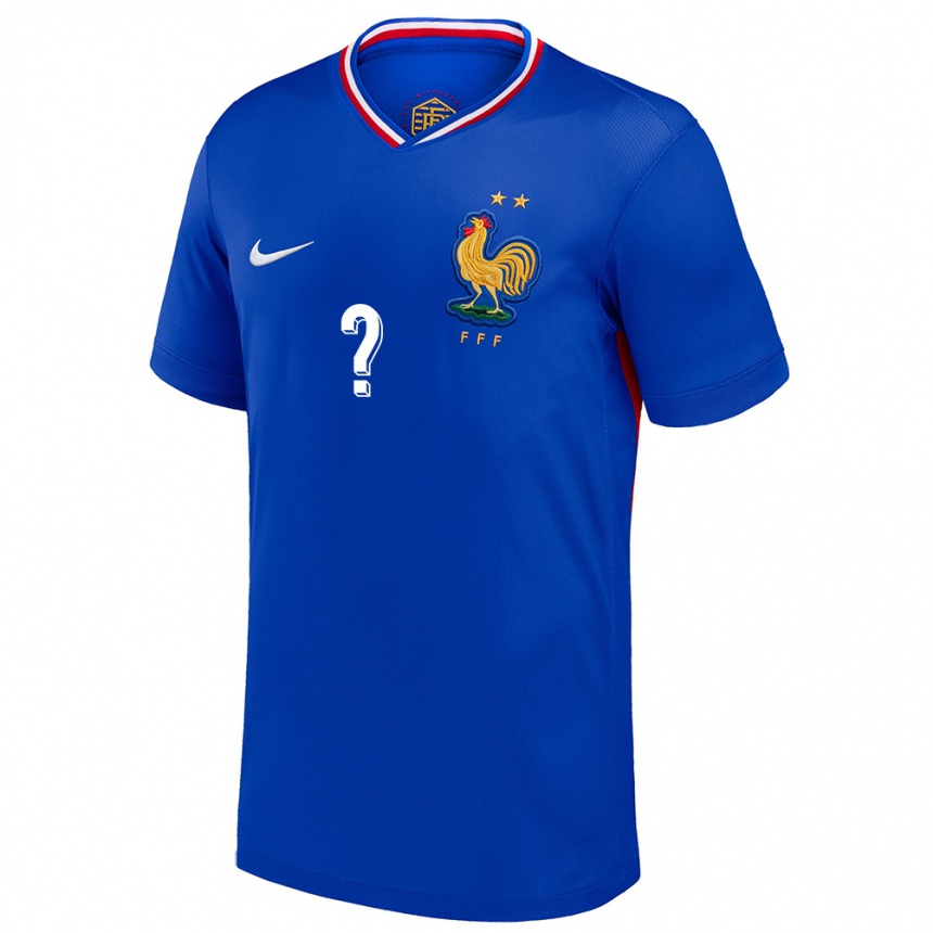 Men Football France Your Name #0 Blue Home Jersey 24-26 T-Shirt Uk