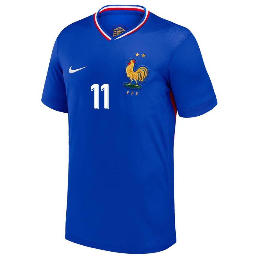 Men Football France Amine Gouiri #11 Blue Home Jersey 24-26 T-Shirt Uk