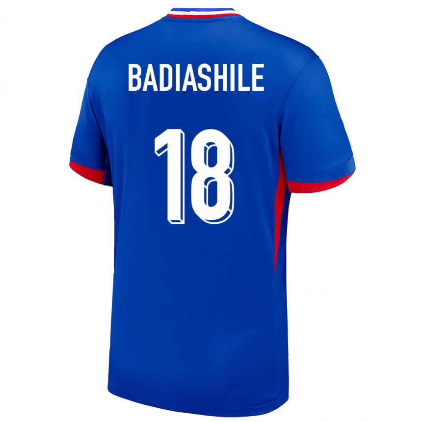 Men Football France Benoit Badiashile #18 Blue Home Jersey 24-26 T-Shirt Uk