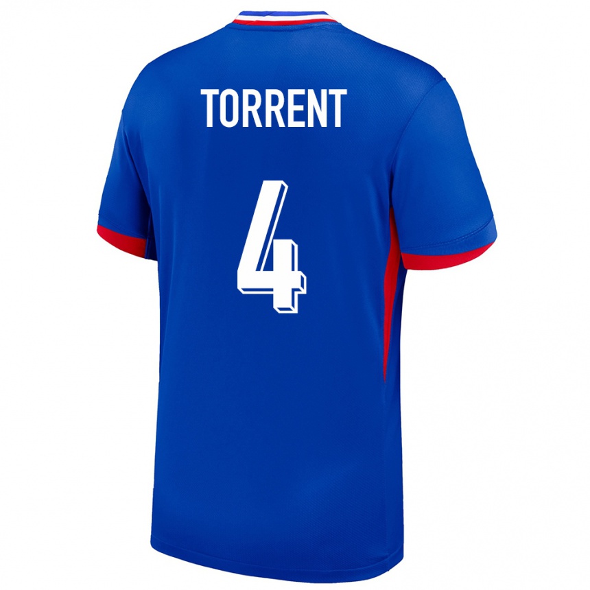 Men Football France Marion Torrent #4 Blue Home Jersey 24-26 T-Shirt Uk