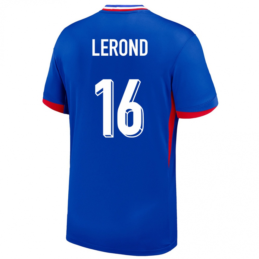 Men Football France Justine Lerond #16 Blue Home Jersey 24-26 T-Shirt Uk