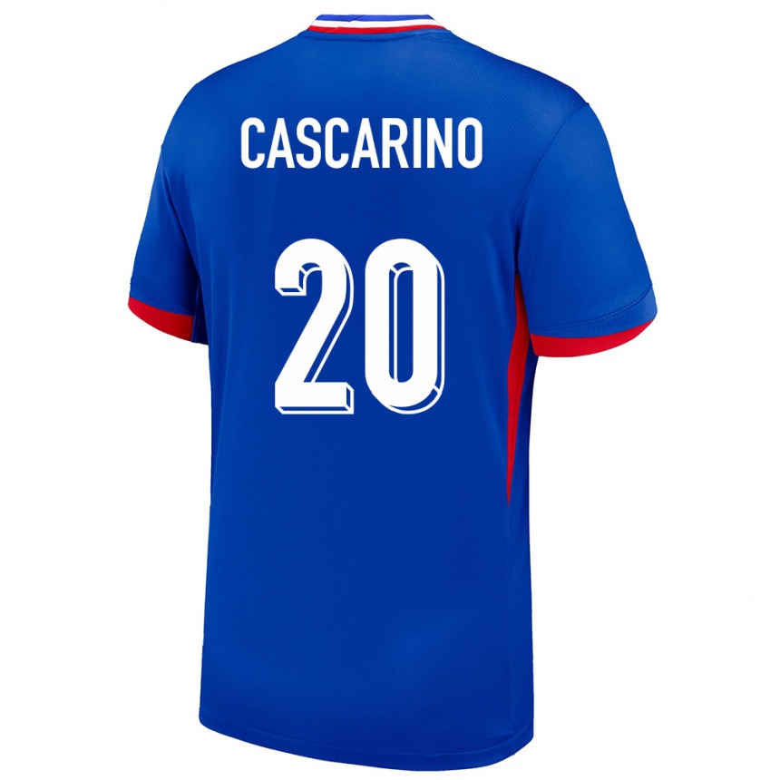 Men Football France Delphine Cascarino #20 Blue Home Jersey 24-26 T-Shirt Uk