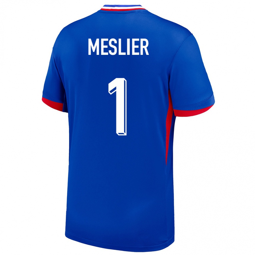 Men Football France Illan Meslier #1 Blue Home Jersey 24-26 T-Shirt Uk