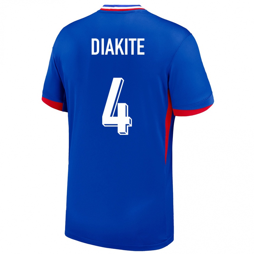 Men Football France Bafode Diakite #4 Blue Home Jersey 24-26 T-Shirt Uk