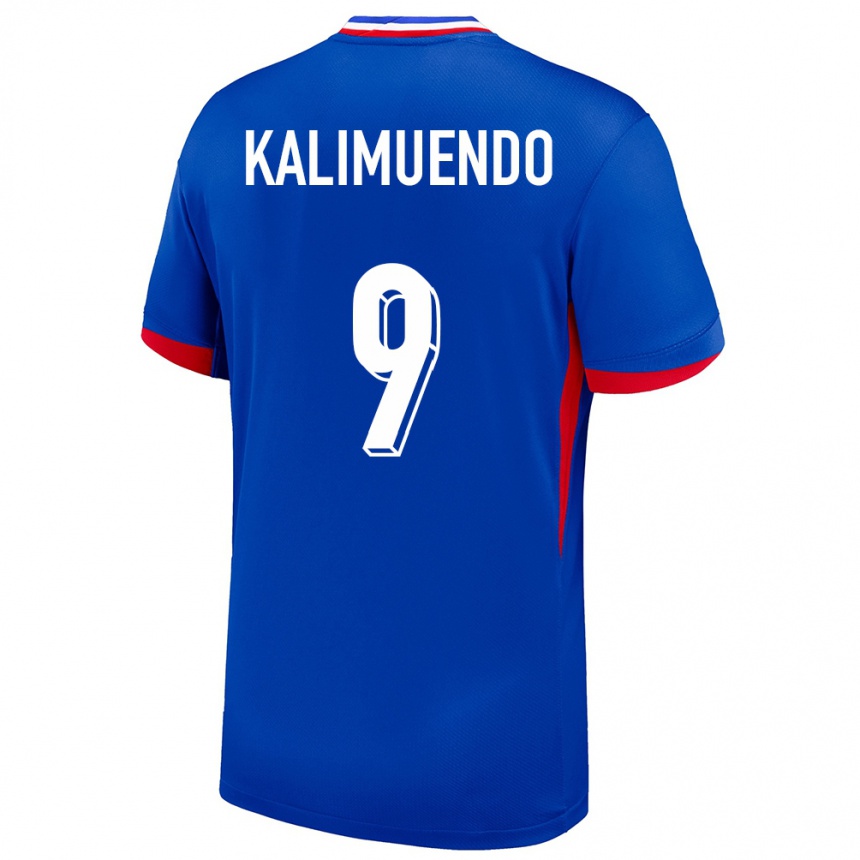 Men Football France Arnaud Kalimuendo #9 Blue Home Jersey 24-26 T-Shirt Uk