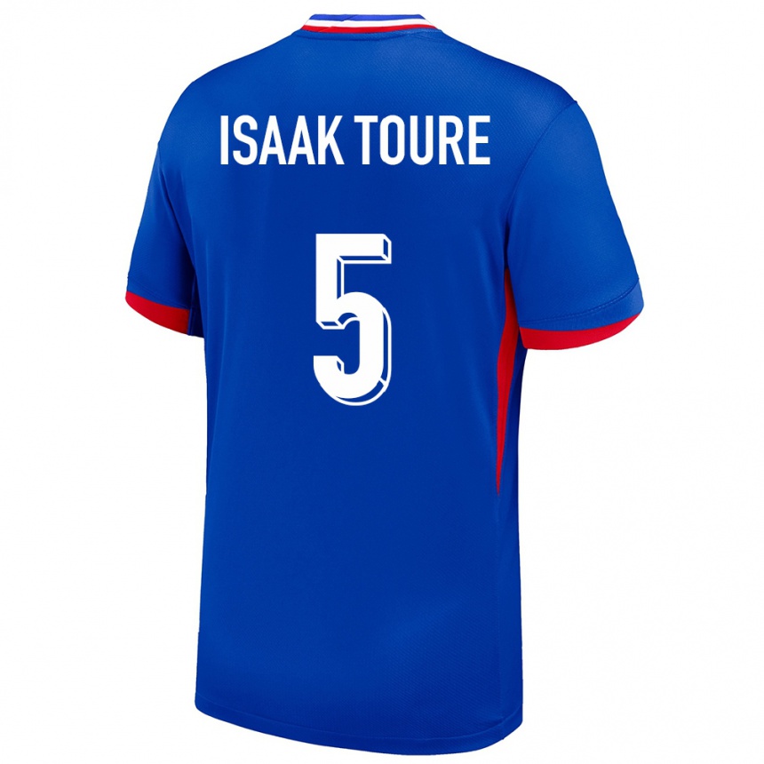 Men Football France Souleymane Isaak Toure #5 Blue Home Jersey 24-26 T-Shirt Uk