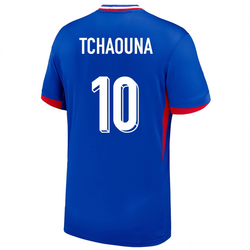 Men Football France Loum Tchaouna #10 Blue Home Jersey 24-26 T-Shirt Uk