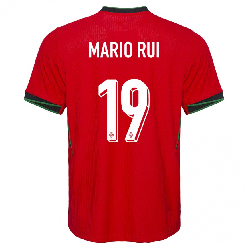 Men Football Portugal Mario Rui #19 Red Home Jersey 24-26 T-Shirt Uk