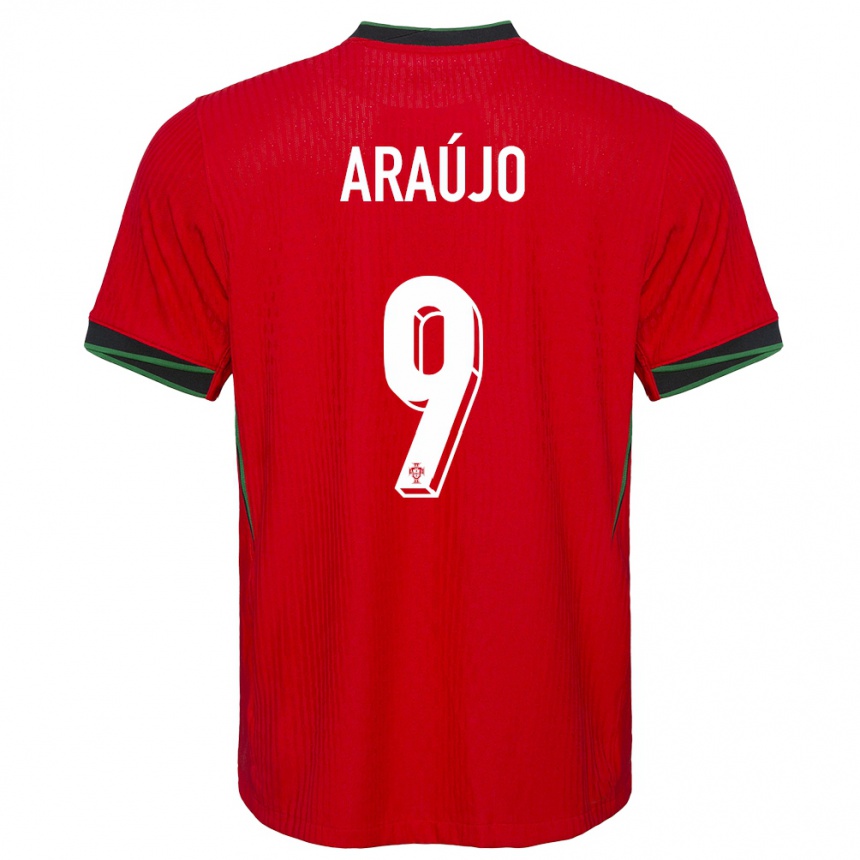 Men Football Portugal Henrique Araujo #9 Red Home Jersey 24-26 T-Shirt Uk